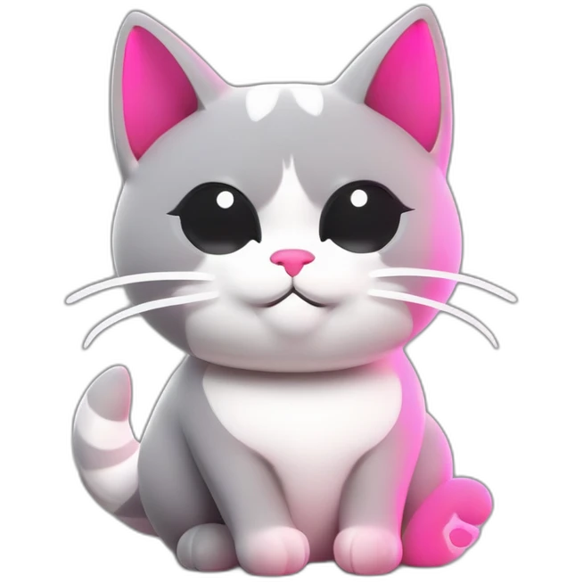 Gato gris con manchas blancas nariz rosa y smokin emoji