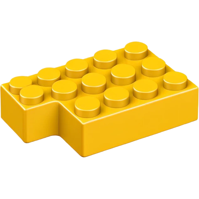 yellow LEGO brick, simple and iconic emoji