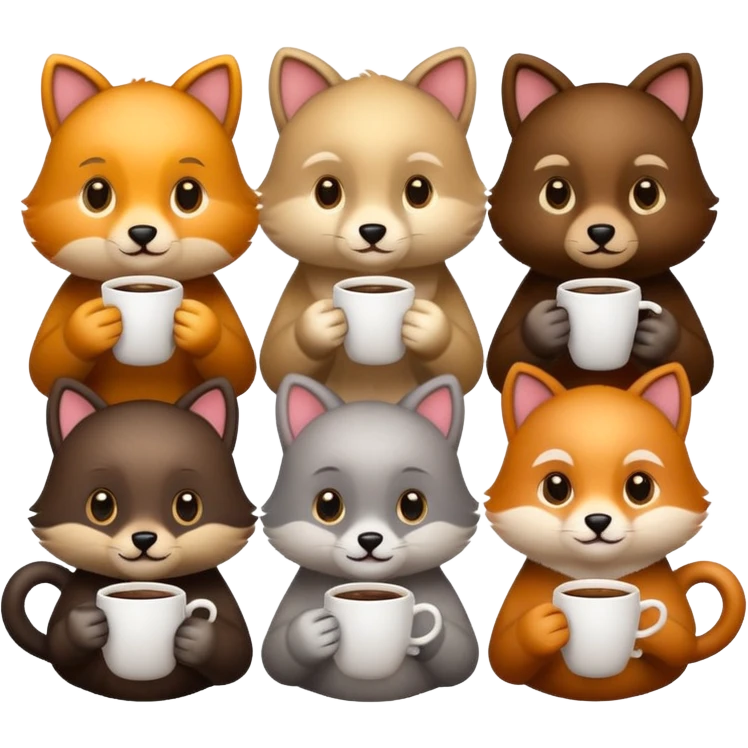 animaux qui prennent le café emoji