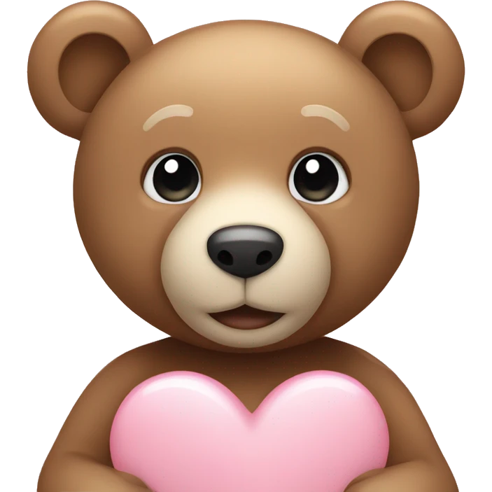Teddy bear with light pink heart  emoji