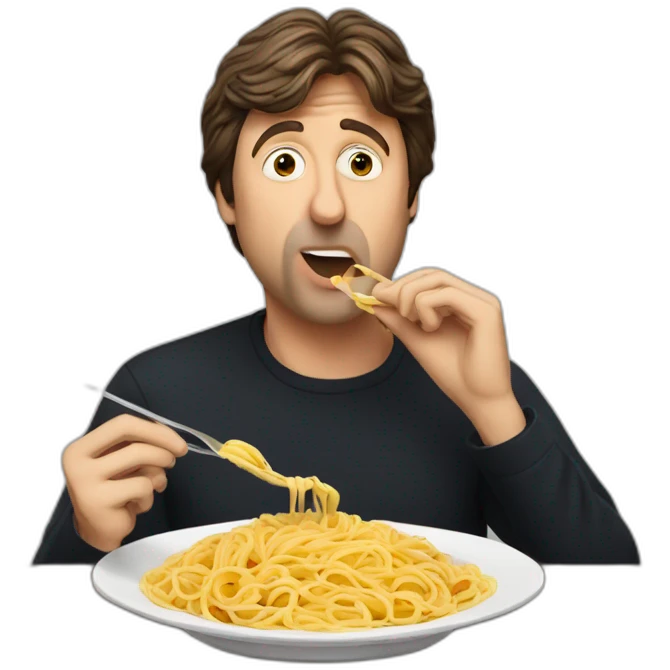 Paul mec cartney eating pasta emoji