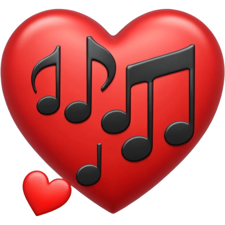 heart with black music notes emoji