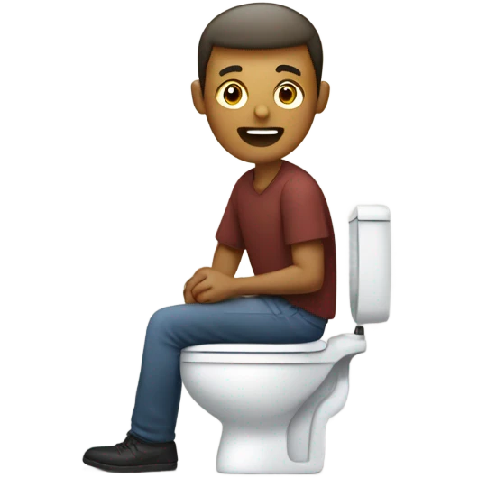 Man in a toilet in a classroom  emoji