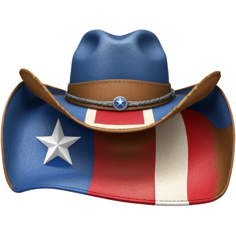 Texas flag with cowboy hat on it emoji
