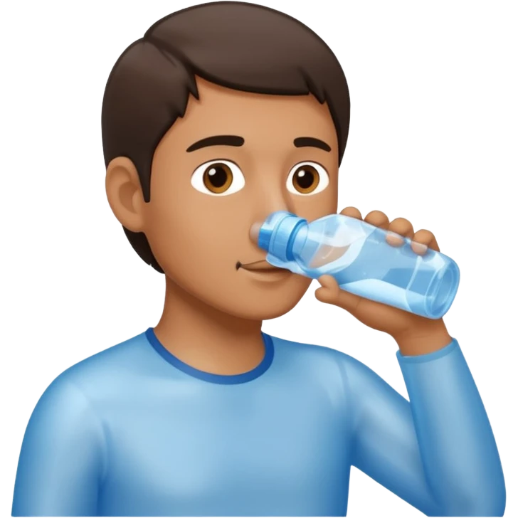 man drinking water from a bottle emoji