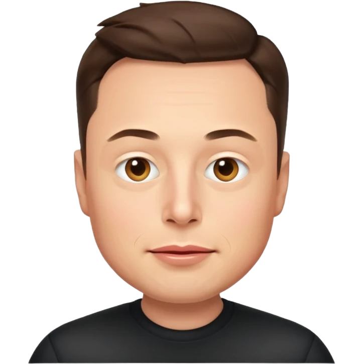 Elon Musk as an emoji, simplified facial features, expressive, no text emoji