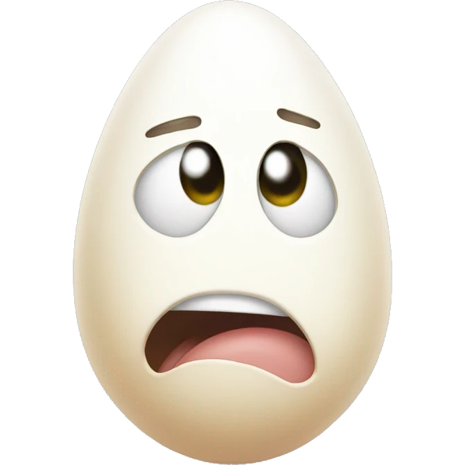 A crying egg emoji
