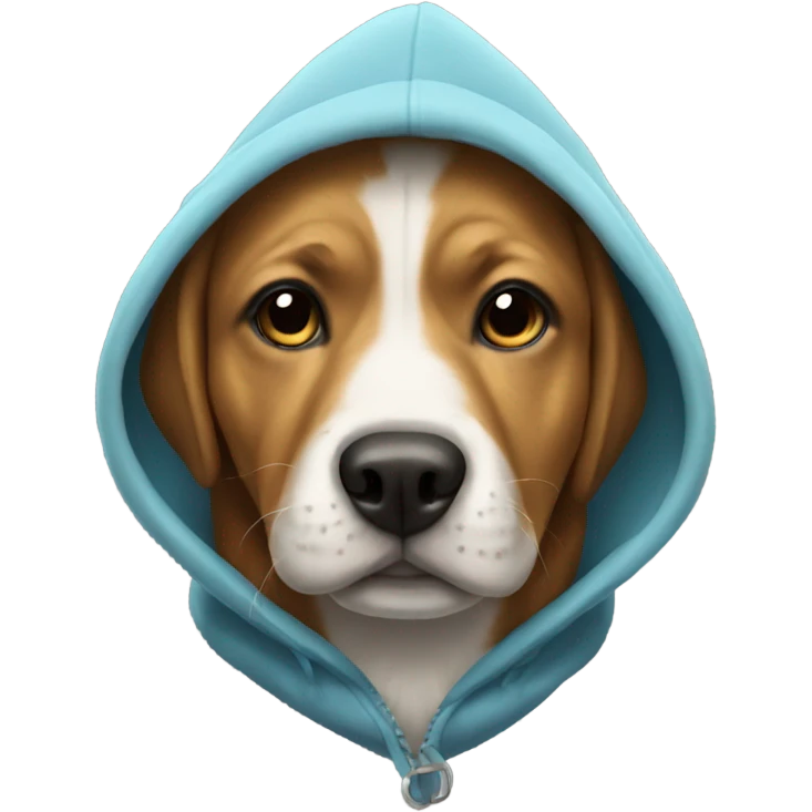 Dog wearing a hoodie emoji