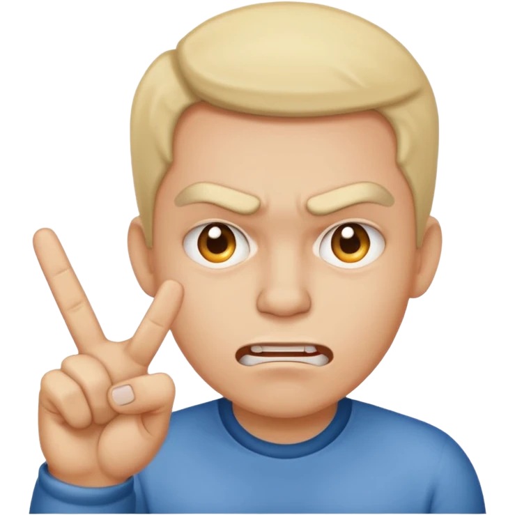2 middle fingers stuck up with a mad face  emoji