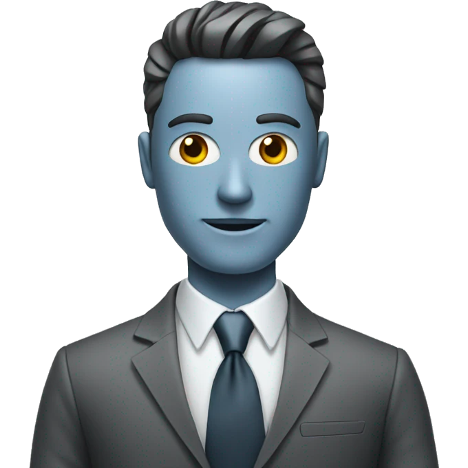 Business man with robot face emoji