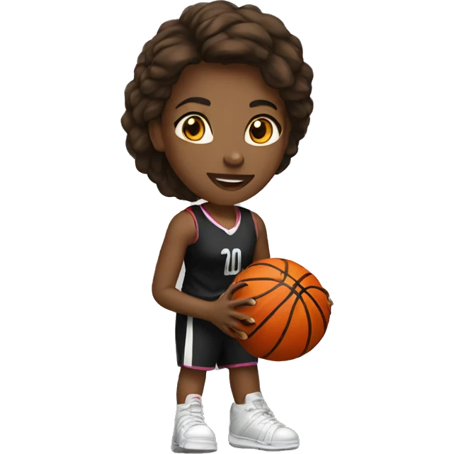 write female basketball player in action with black shirt emoji