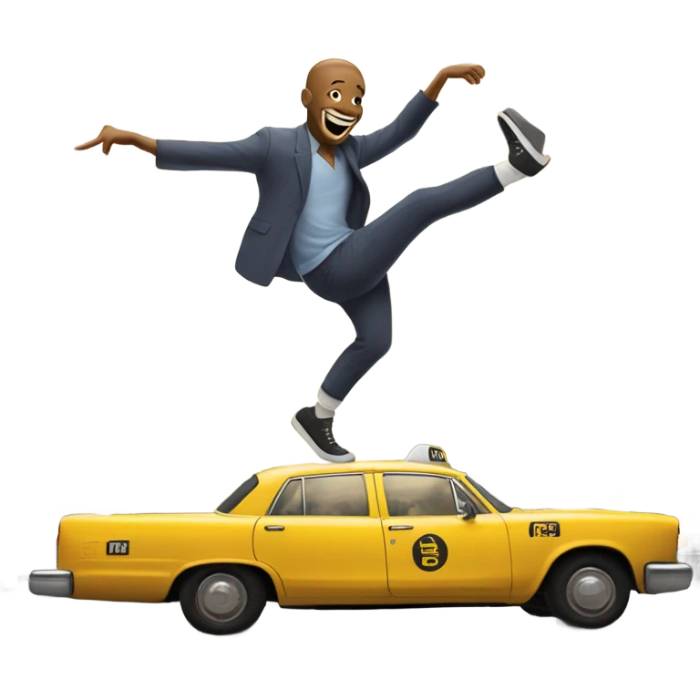 Man dancing on top of taxi  emoji