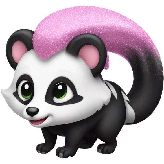 Glitter skunk that is pink emoji