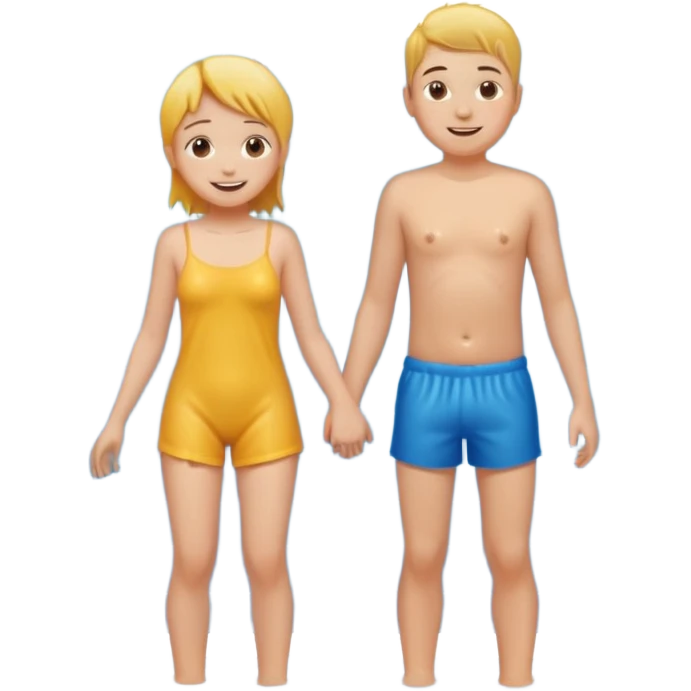 A nakid boy and girl in the shower together full body and no clothes emoji