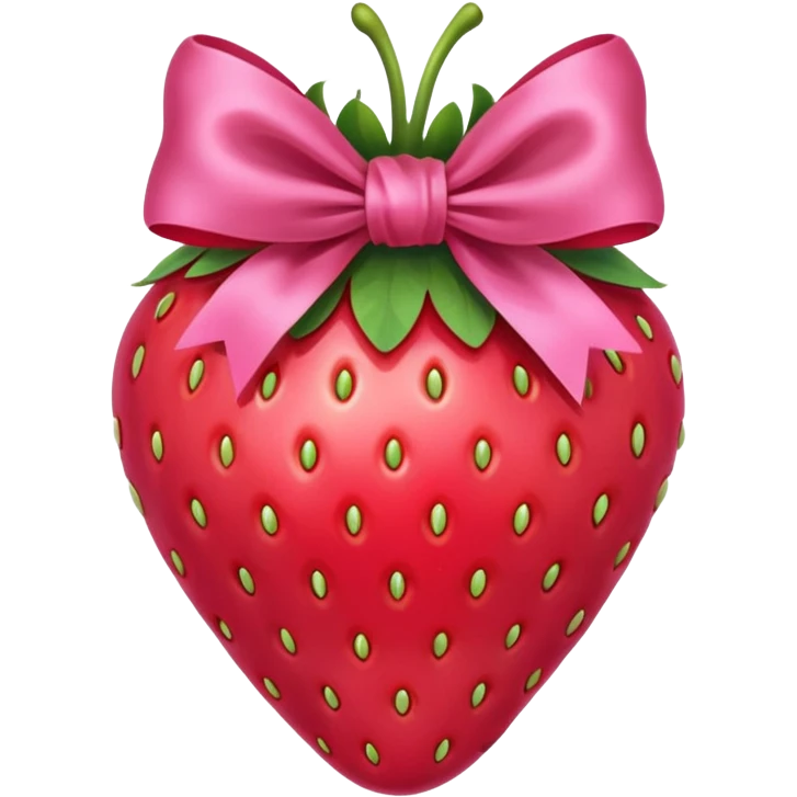 A strawberry with a bow   pink no face emoji