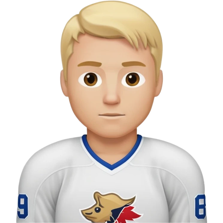 Blonde muscular man hockey uniform without head gear emoji