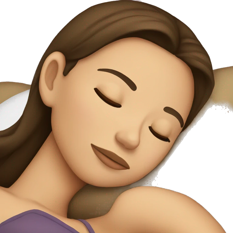 Brunette girl sleeping emoji