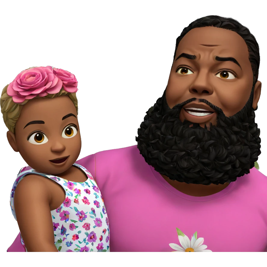 boys in flower dress outdoors emoji