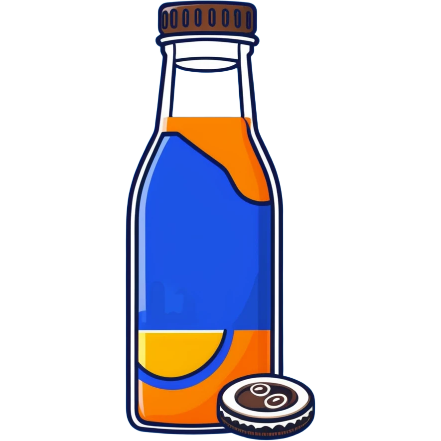 orange juice bottle with Oreo cookies emoji
