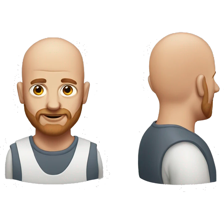 Fifty year man, little bit bald with a  very very very little beard redhair  emoji