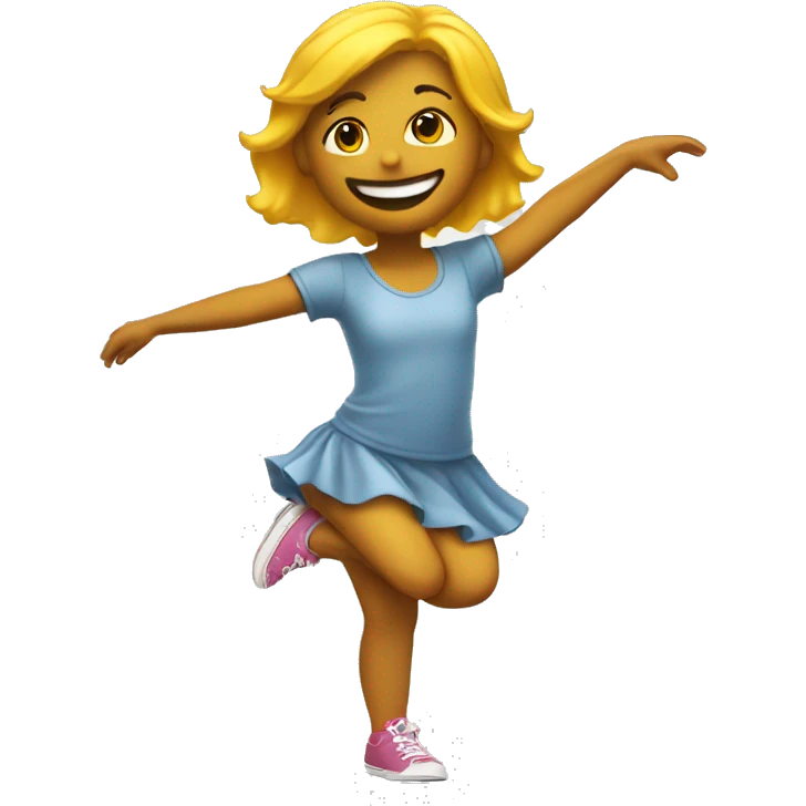  3d little girl emoji dancing like little miss sunshine emoji