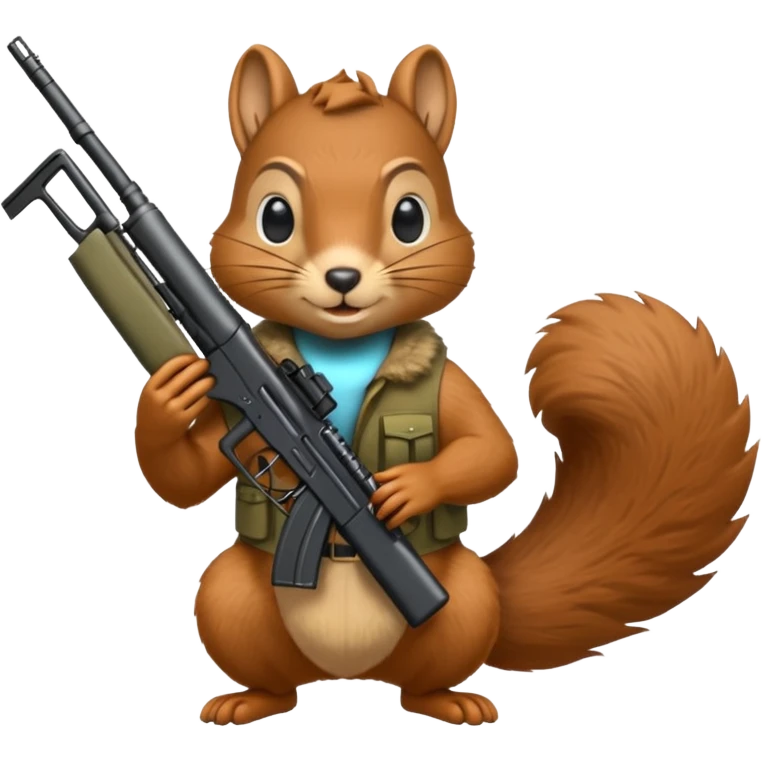 Squirrel holding xm7 assault rifle emoji