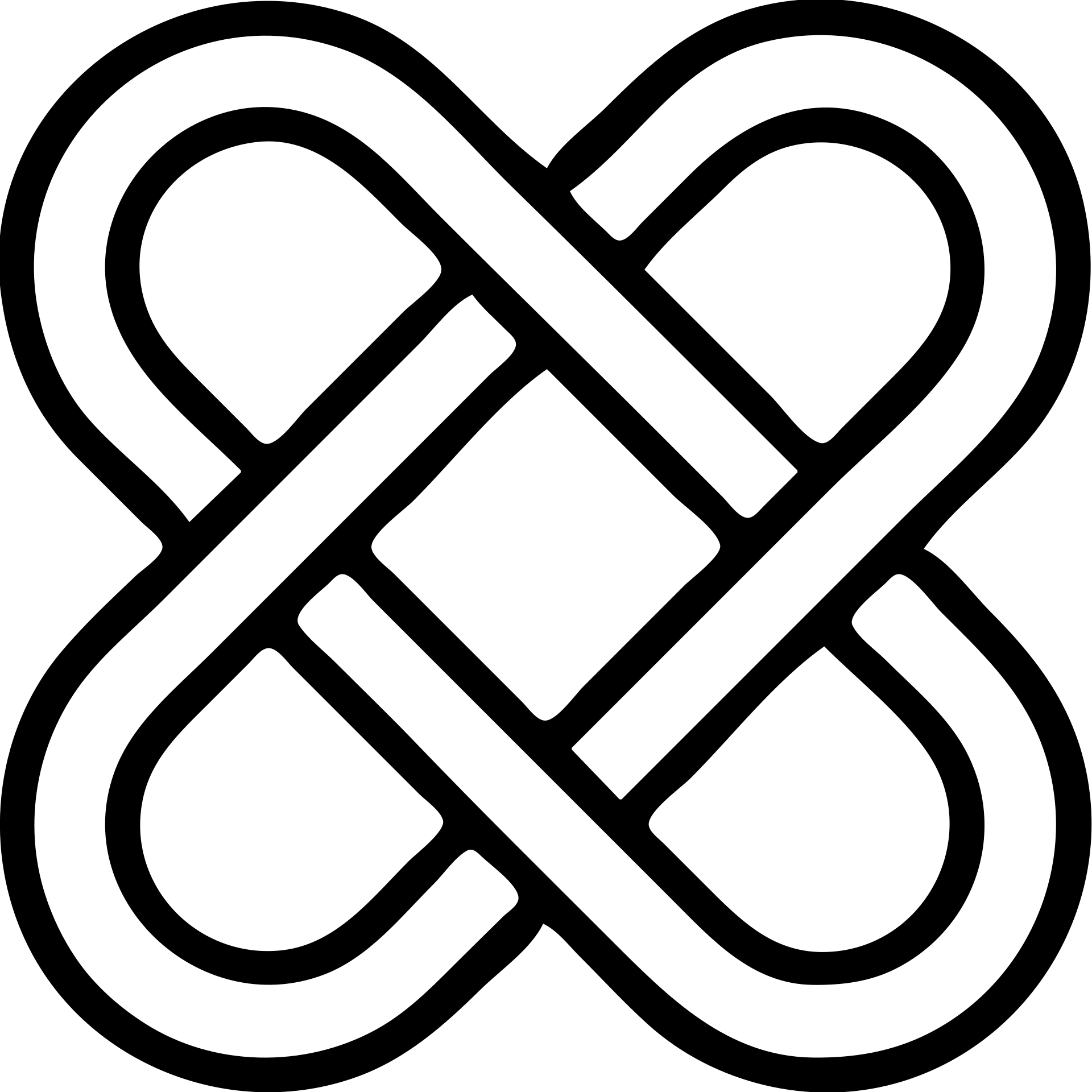 knot icon with a visible offset, minimal style, simple geometric design emoji