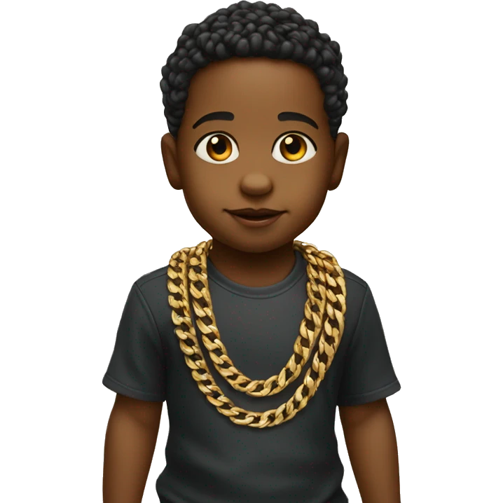 Baby boy wearing gold Cuban chain emoji