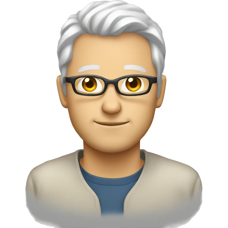 White man, programmer, long ha emoji