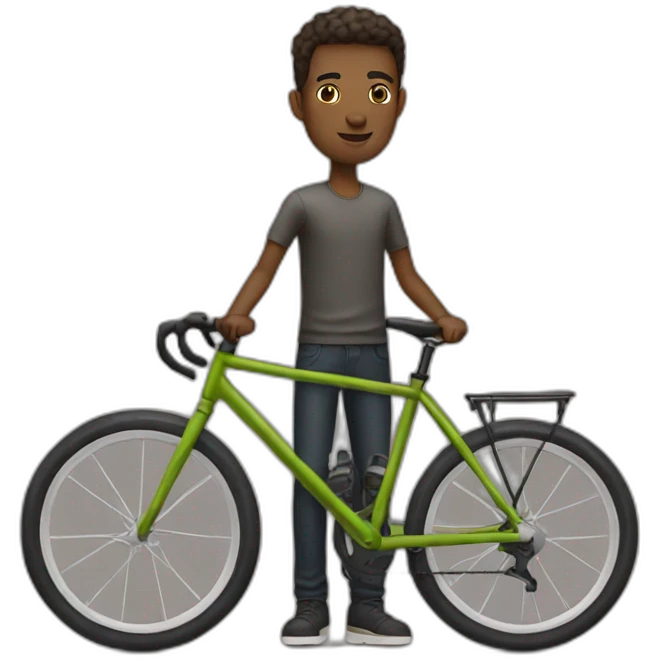 man with oversized bike emoji