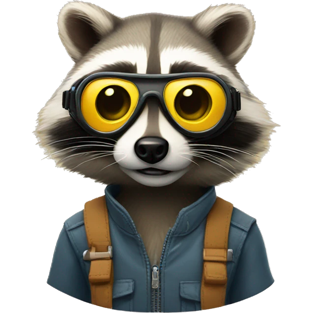 Raccoon with goggles  emoji