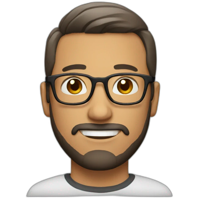 man with short haircut, beard and glasses emoji