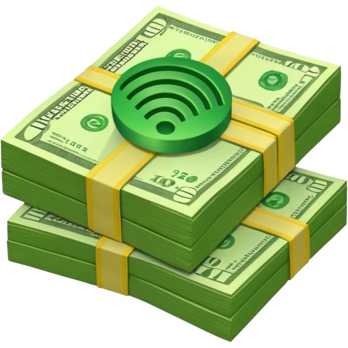 wifi money bill stack emoji