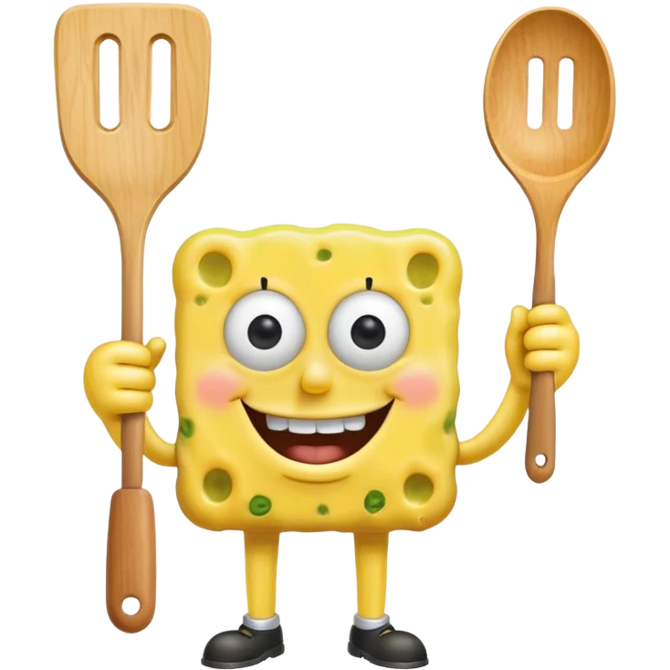 spongebob holding a spatula emoji