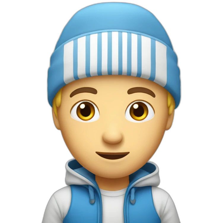 homme blanc avec un bonnet bleu emoji