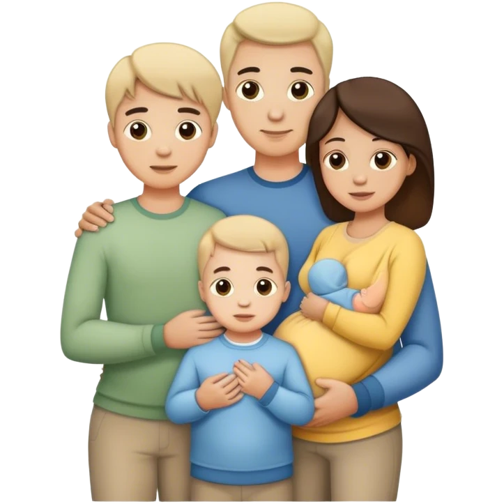 Famille 1 fils 1 bébé   1 mère 1 pere  emoji