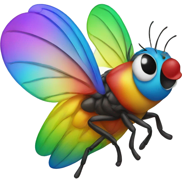Rainbow Color Fly with smile  emoji