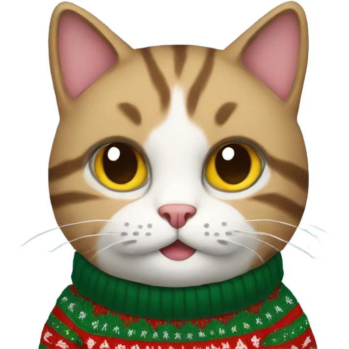 Cat wearing a Christmas sweater  emoji
