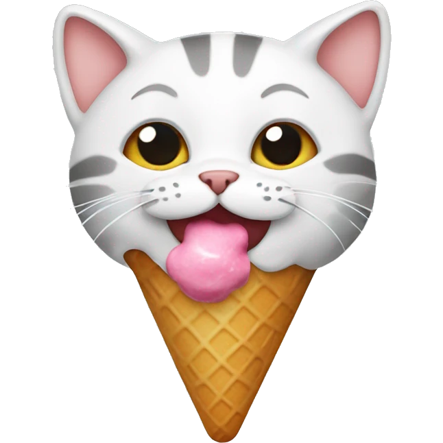 Cat with icecream emoji