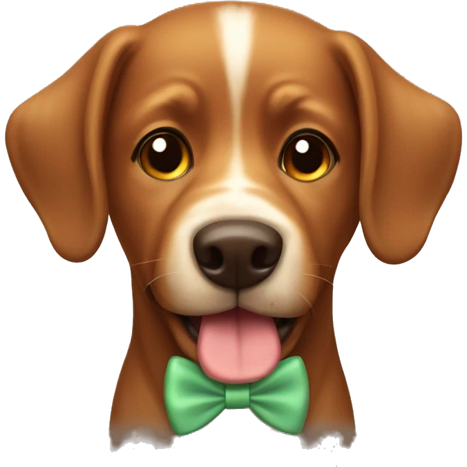 Brown dog whit bow emoji