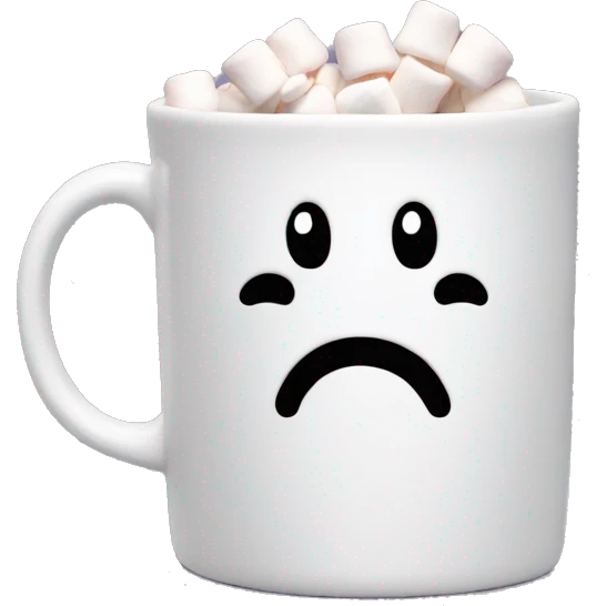 Mug with coco in it and marshmallows emoji