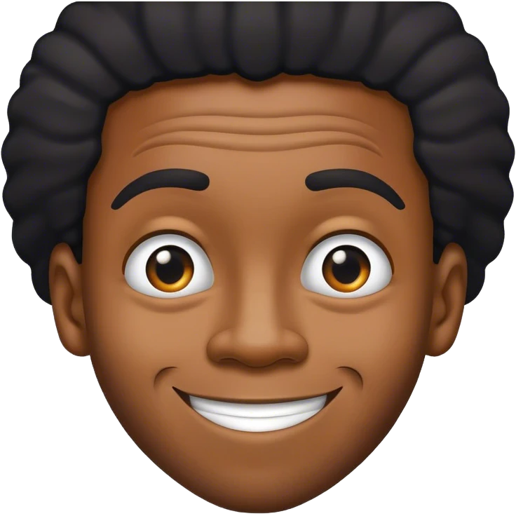 Small cheecky smirk black guy chill emoji