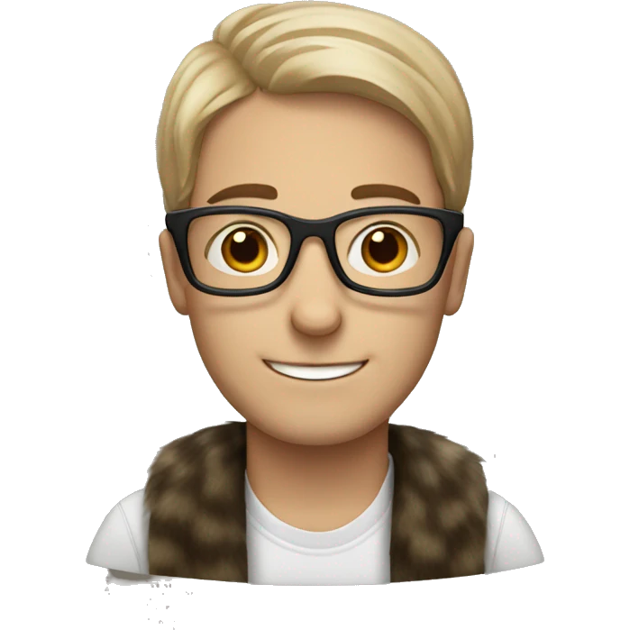 White Man with glasses with raccoon emoji