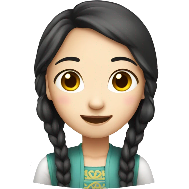 Chinese girl say Hi emoji