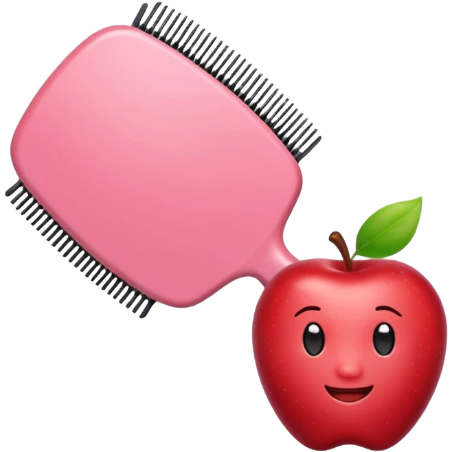 light pink hairbrush apple emoji style variation 3 emoji