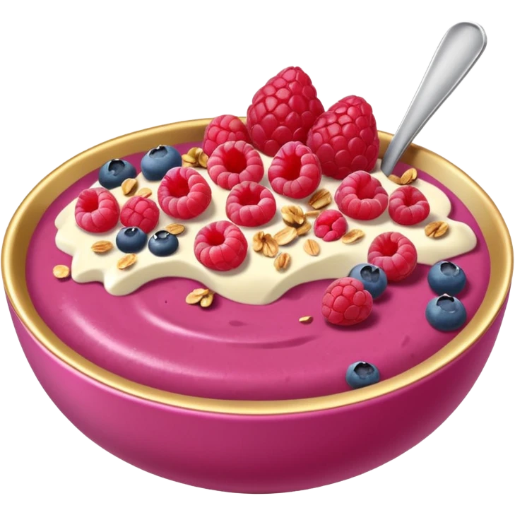 dark pink and gold smoothie bowl emoji