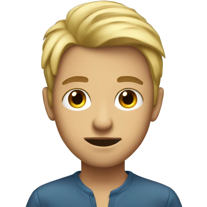 dirty blonde boy looking at viewer emoji