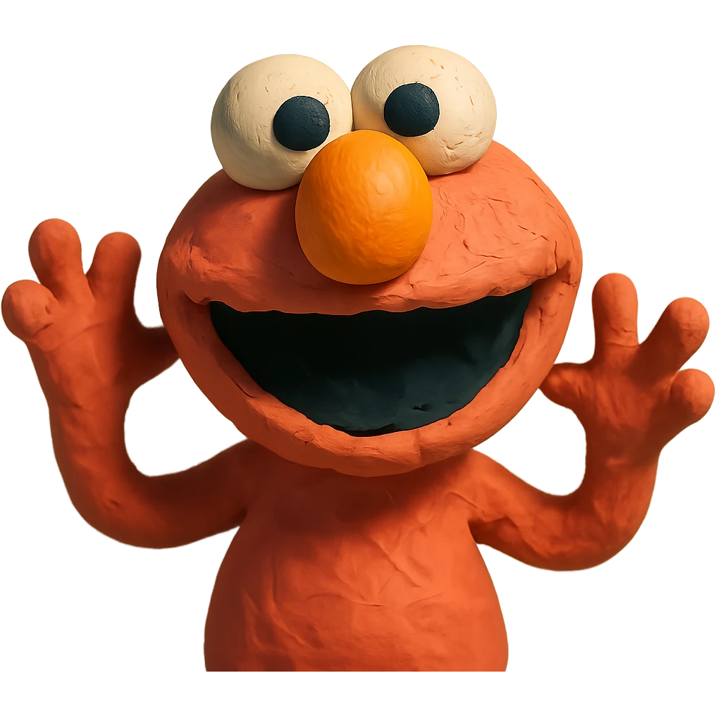 Elmo making a silly face emoji