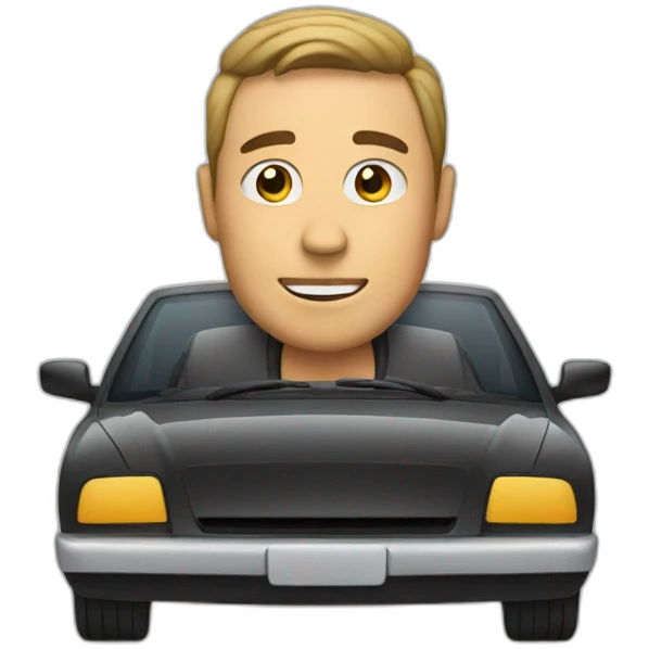 man in a car emoji