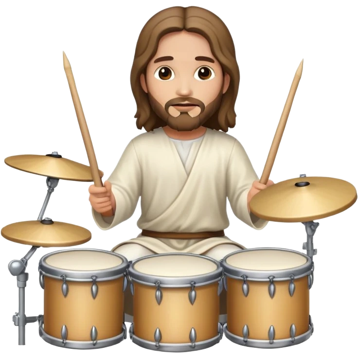 Jesus playing drums emoji